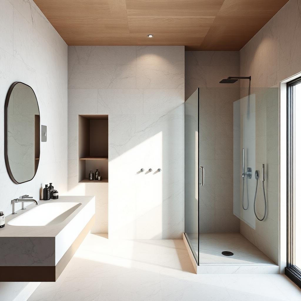 Rifacimento zona bagno in marmo